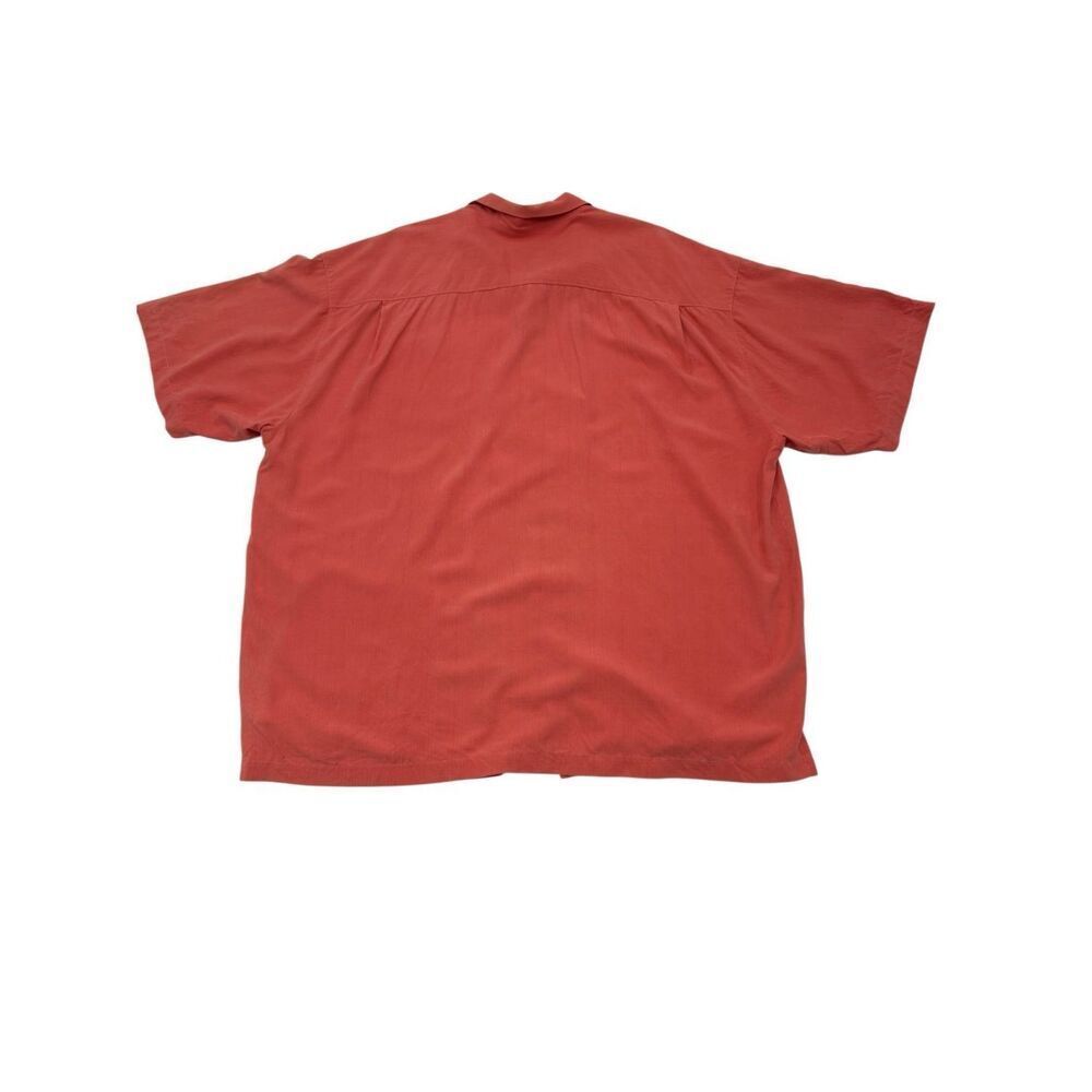 Tommy Bahama Silk Button Front Shirt Men’s XXL Orange Short Sleeve